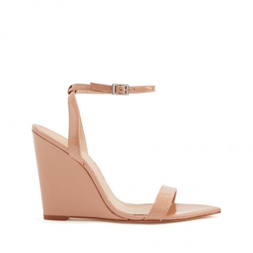 Schutz size 11 patent nude wedges - new without box but with bag